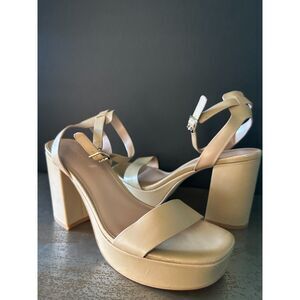 Nordstrom Block Heel Sandal 10 Platform Summer Wedding Resort Nude Tan Anita